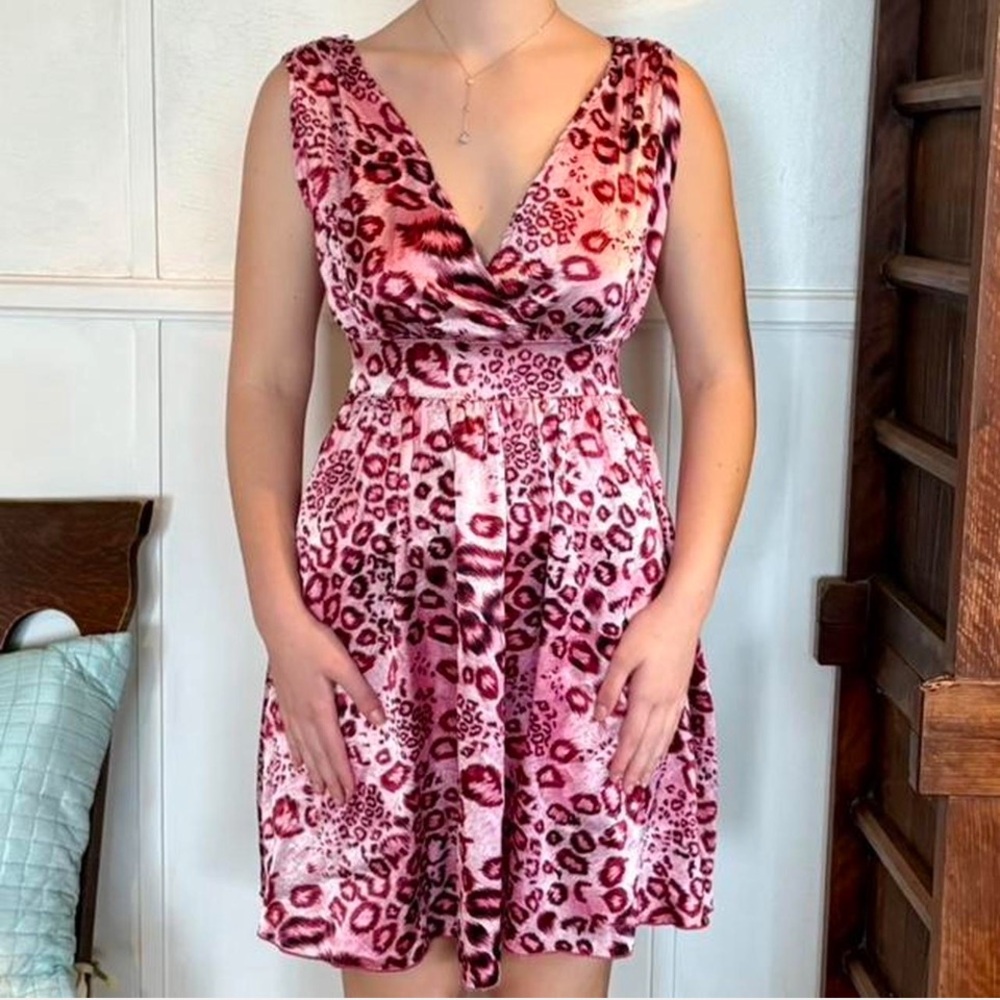 Leopard Print Pink Dress